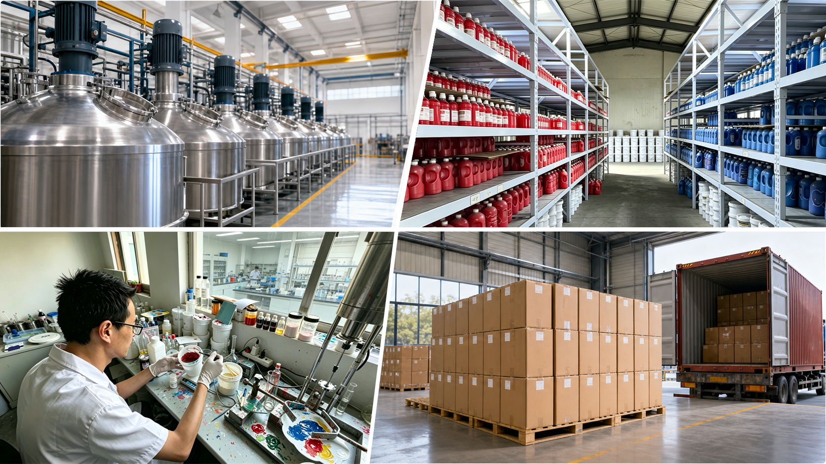 Factory production, quality control, and export packing.