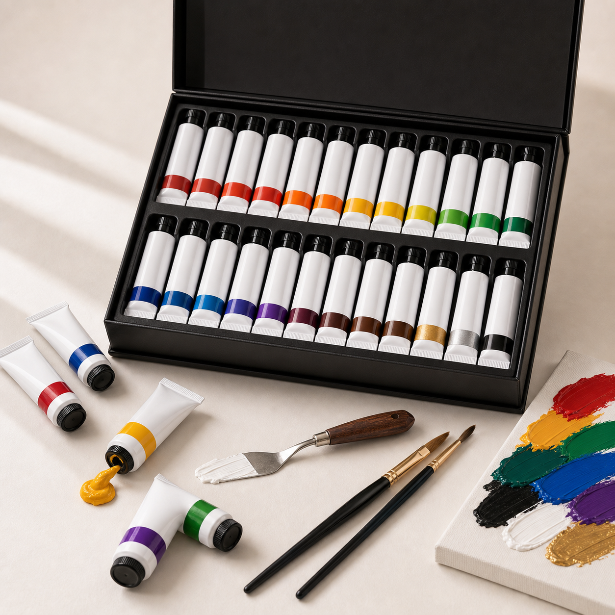 24 color acrylic paint tube set
