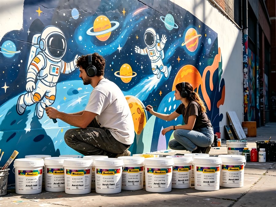 Wall mural painting project
