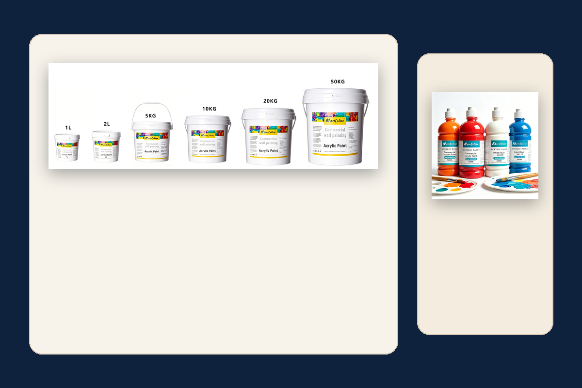 bulk mural paint supplier packaging and sampling visual