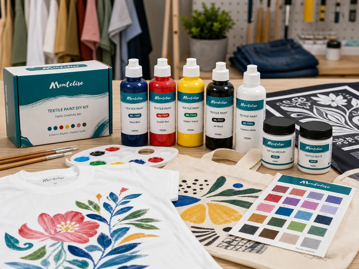 fabric paint for garment decoration packaging and sampling visual