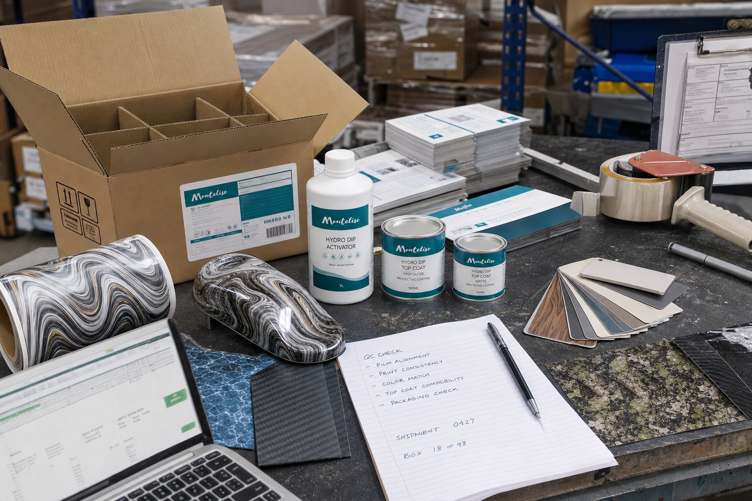 hydro dipping activator compatibility packaging and sampling visual