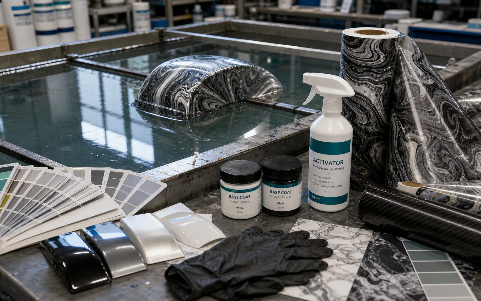 Match film pattern, activator behavior, and curved-surface samples. sample evaluation scene
