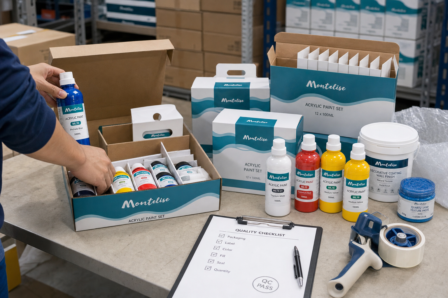 private label paint set supplier packaging and sampling visual
