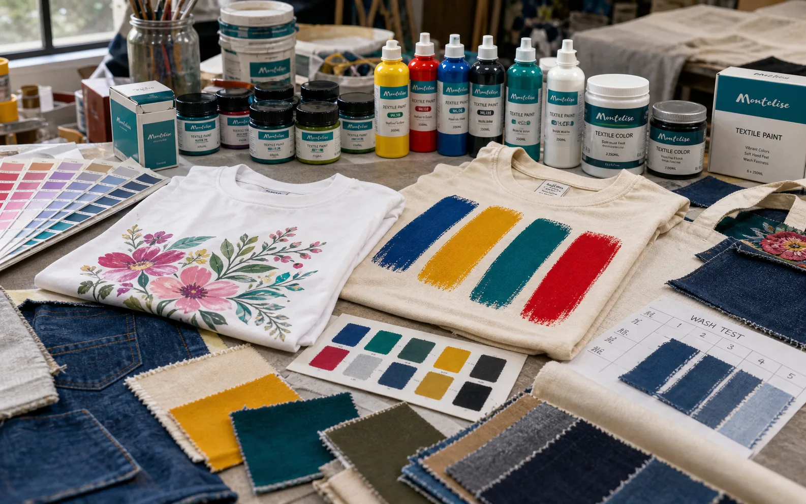 Montelise color material samples for brand and distributor channels