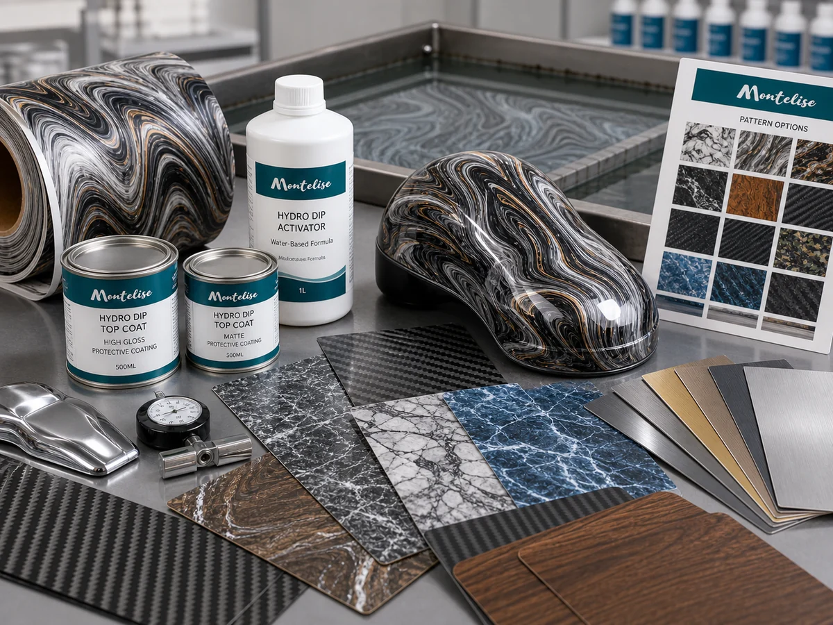 hydro dipping film sample kit packaging and sampling visual